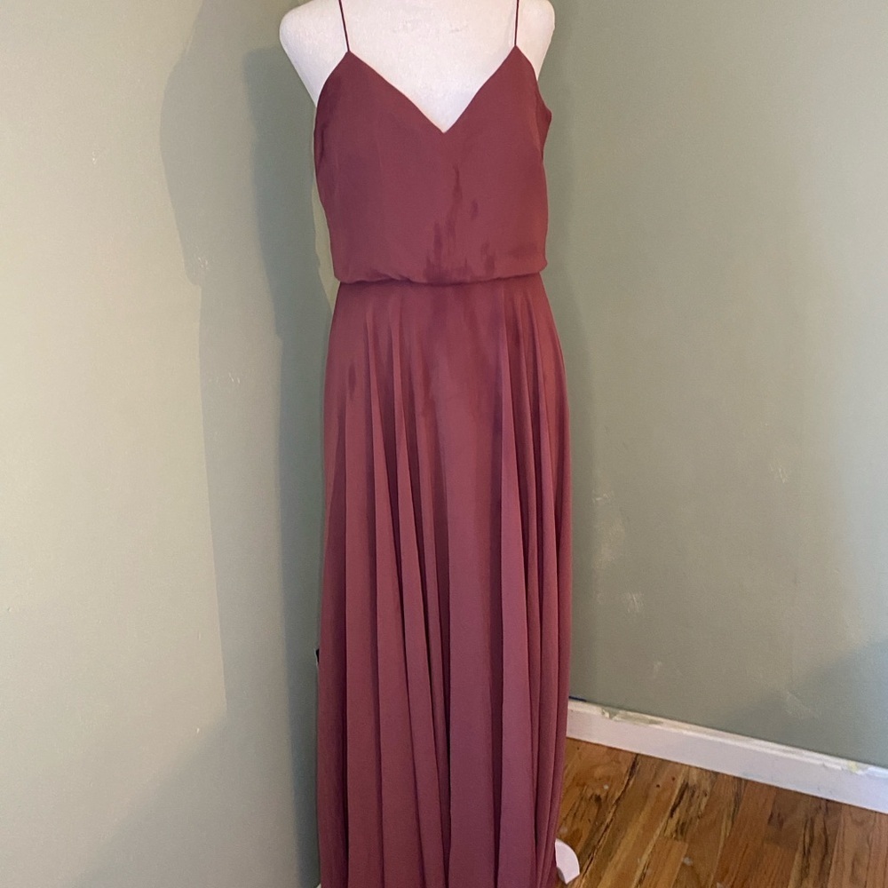 Jenny Yoo Mauve Dusty Rose Maxi Dress bridesmaid formal size 4